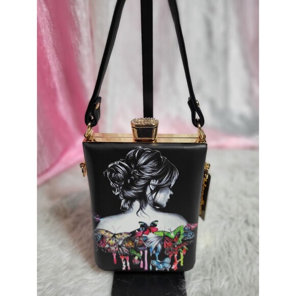 Butterfly Girl Flowers Evening Purse Party Clutch - Picture 2 of 8